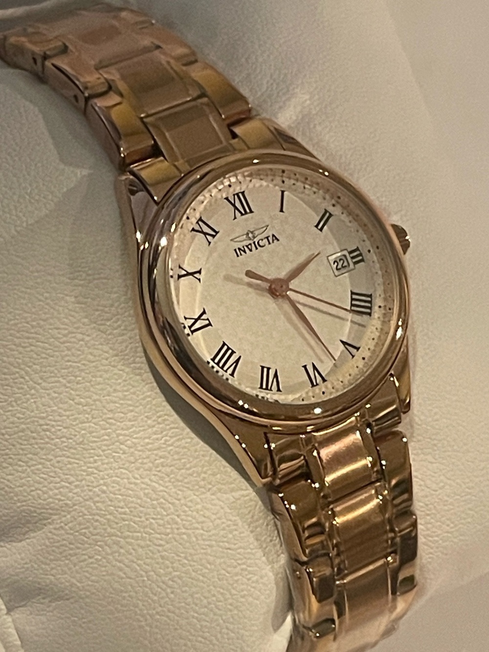 Invicta Rose Gold Tone Men's Bracelet Watch with Roman Numerals 70268